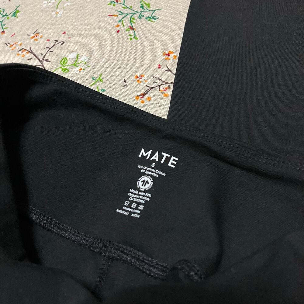 MATE the Label Organic Stretch Full Length Legging Black Small Cotton Workout - Picture 7 of 7